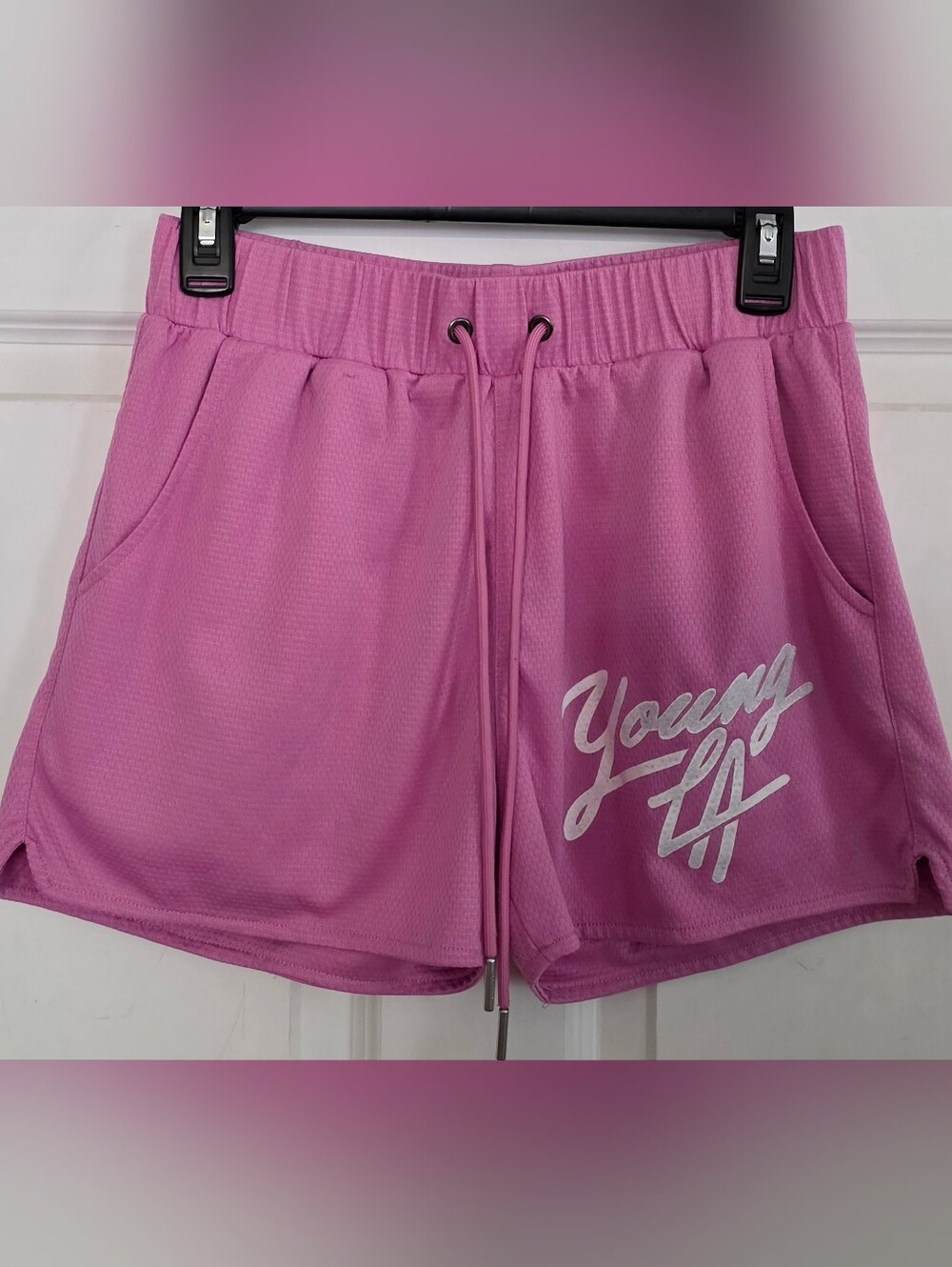 YoungLA Pink Drawstring Mesh Shorts